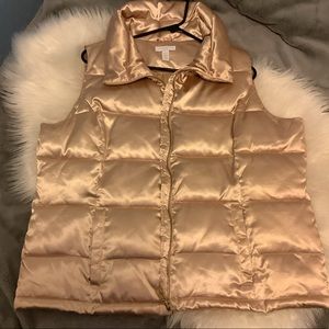 Champagne / Gold Satin Puff Vest